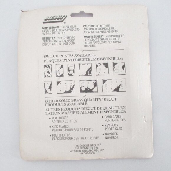 Brass Double Switch Plate Cover Made in Canada Still New in Package - Picture 4 of 5